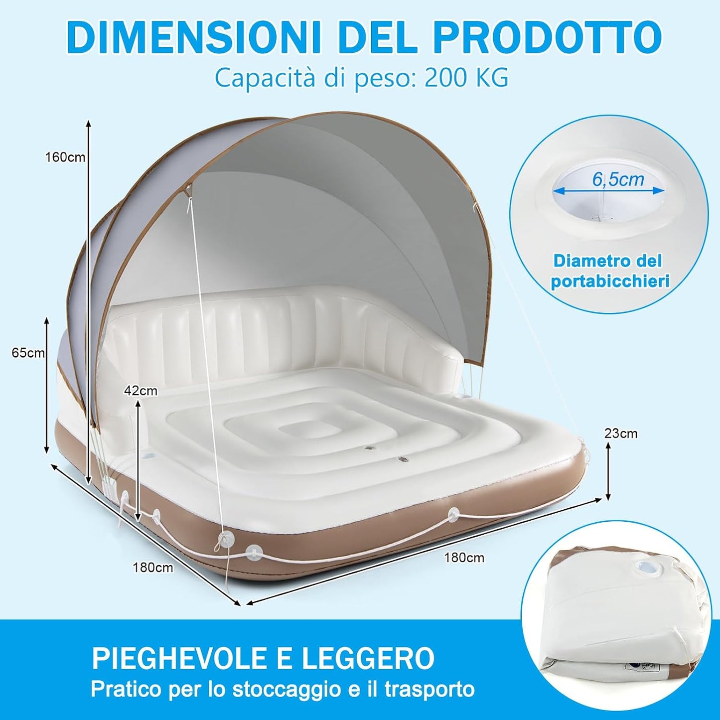 Materasso Gonfiabile con Tendalino